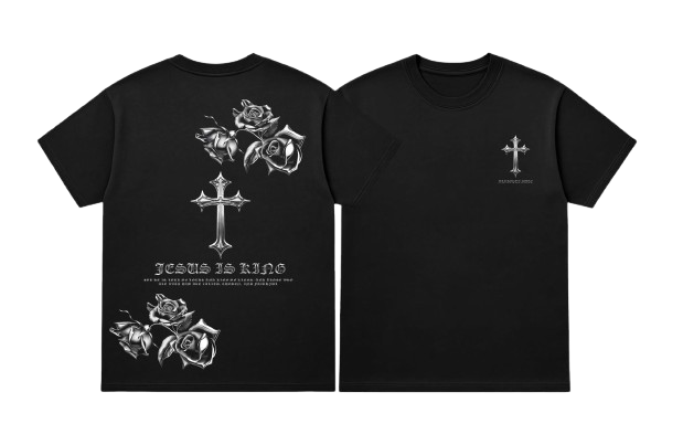 JESUS IS KING ROSES TEE